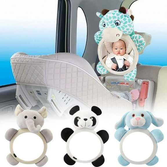 LINASHI Cute Cartoon Animal Car Baby Mirror for Back Seat View Eye to Eye Contact with Baby While Driving
