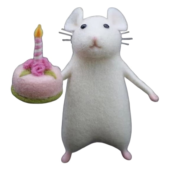 LINASHI Felt Mouse Decoration Handmade Felt Mouse Ornament Super Soft Desktop Decoration Mouse