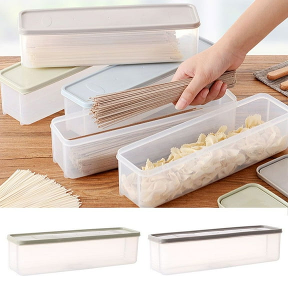 LINASHI Food Storage Strip Containers With Lid, Plastic Box for Noodle, Vegetables, Fruits Drawer Kitchen Tool