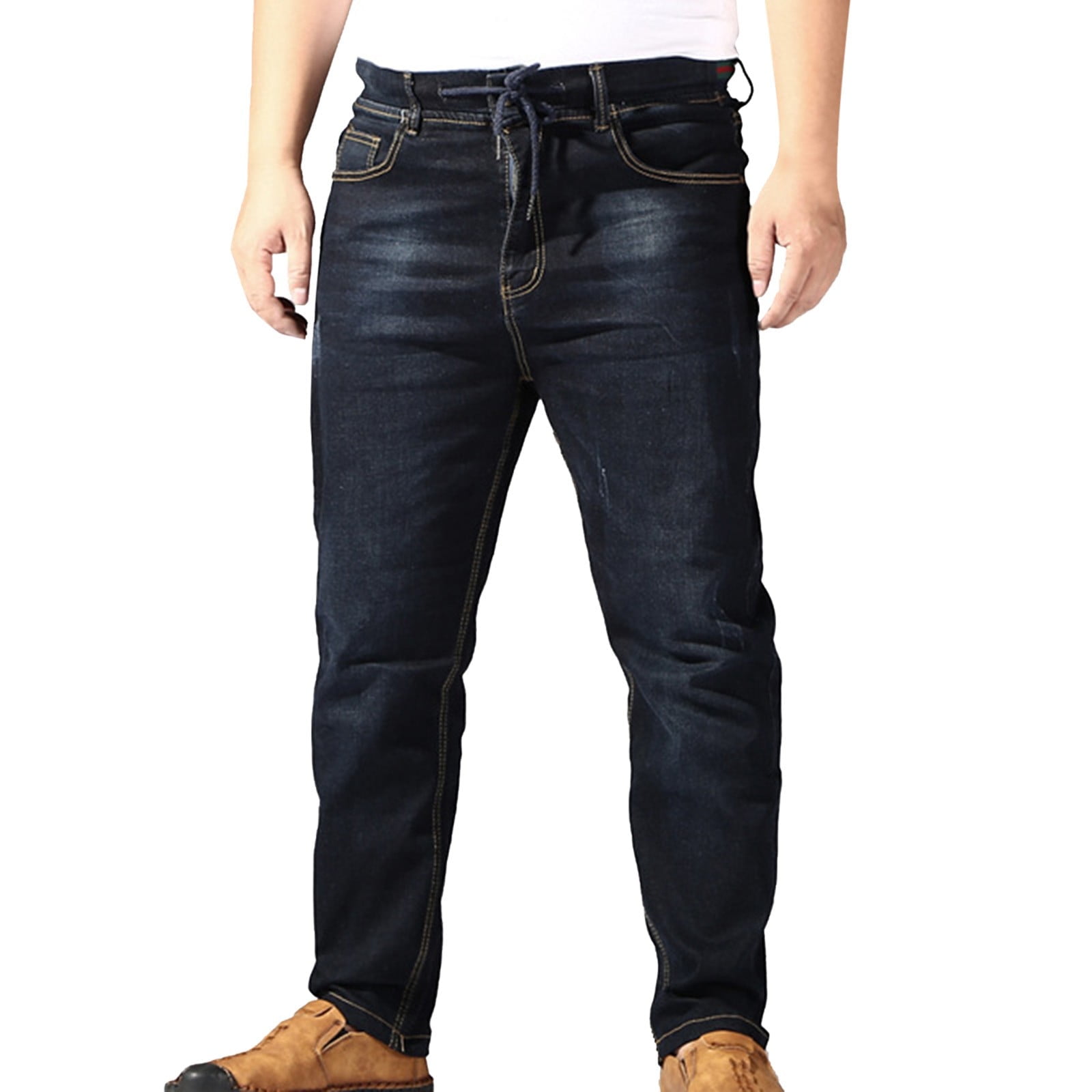 LINASHI Jeans for Men,Male Oversized Elastic And High Elasticity