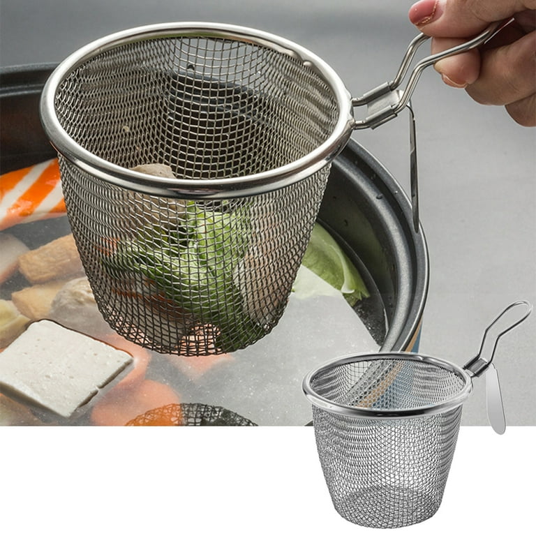 Stainless Steel Mesh Cook Strainer Pasta Noodle Drain Fry Basket Food Colander Stainless Steel Mesh Cook Strainer Pasta Noodle Drain Fry Basket Food Colander