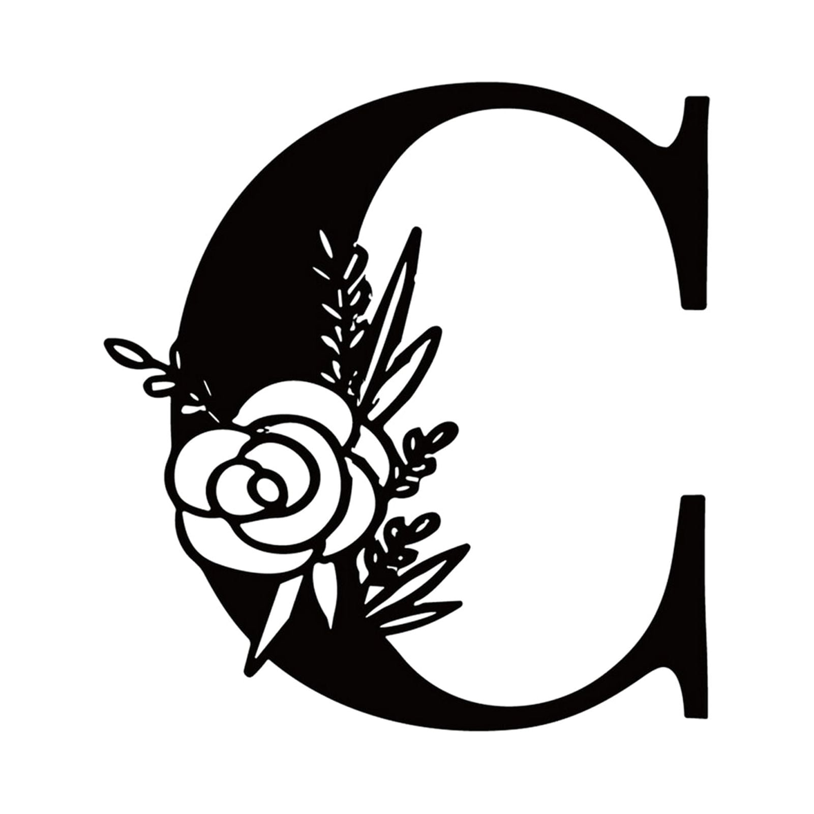 LINASHI Letter Wall Decoration Flower Letter Wall Decoration Black Iron