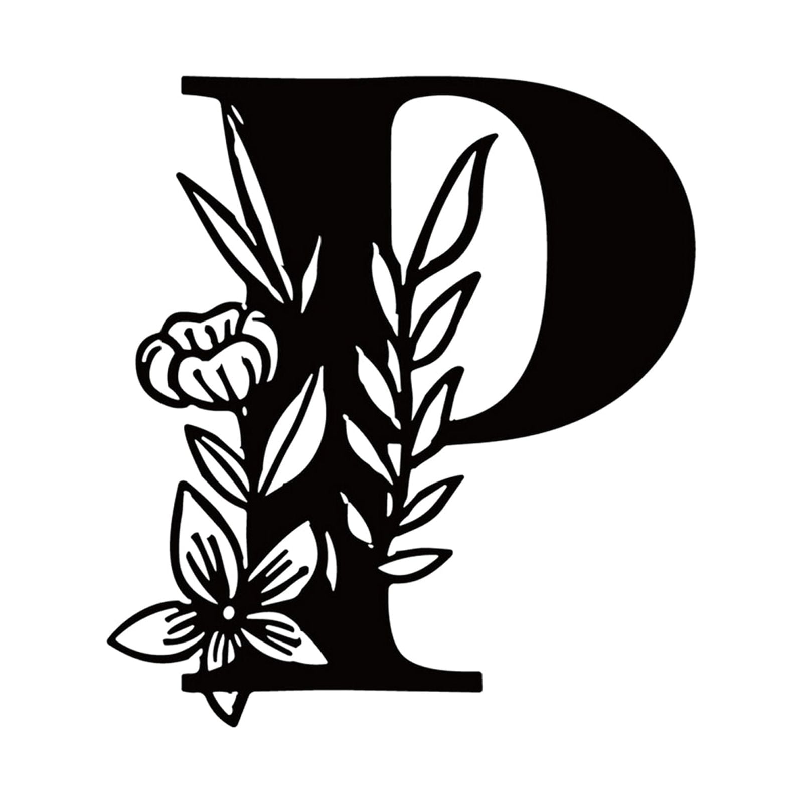 LINASHI Letter Wall Decoration Flower Letter Wall Decoration Black Iron