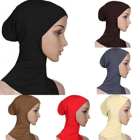LINASHI Muslim Women Under Scarf Hat Cross Bonnet Hijab Islamic Head Wear Neck Cover Cap