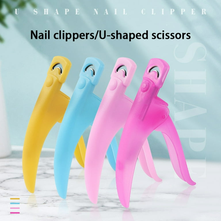LINASHI Nail Tip Cutter Ergonomic Spring Design Straight Edge Sharp Blade Labor saving Manicure Tool U Type Professional False Nail Clippers Salon