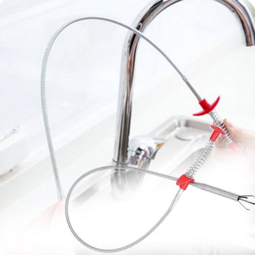 LINASHI Pipe Cleaner Bendable Sink Cleaning Hook Sewer Dredging Tool ...