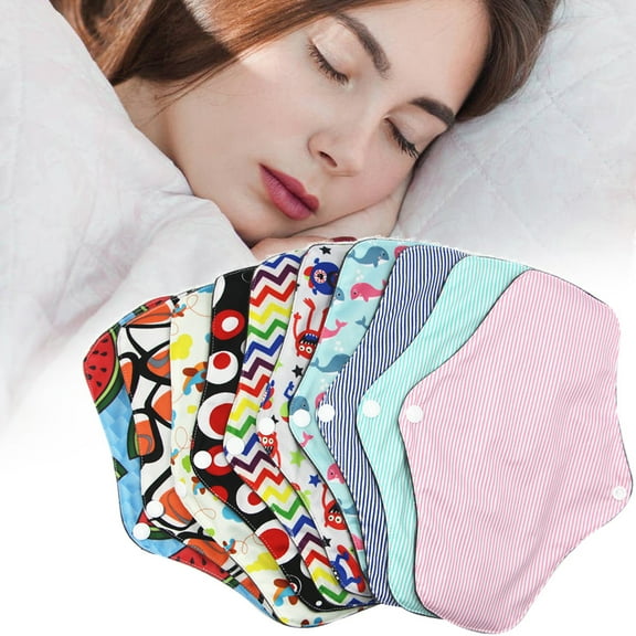 LINASHI Reusable Washable Bamboo Fiber Cloth Sanitary Towels Menstrual Eco Period Pads