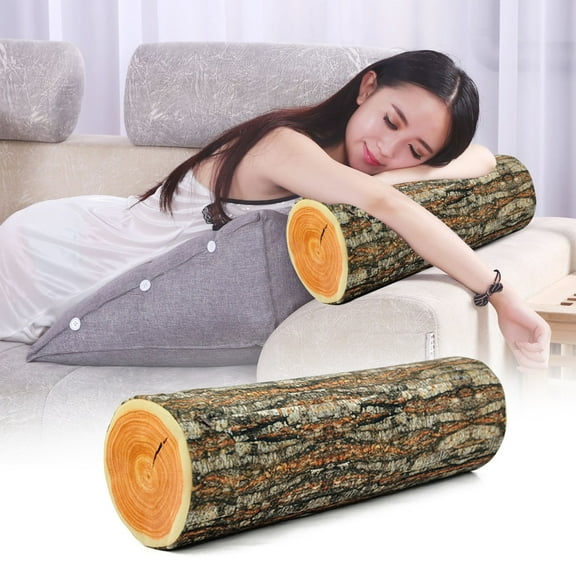 LINASHI Round Throw Pillow, Print Comfortable Kids Funny Cute Wood Log Pillow Floor Cushion for Home, Sofa, Bedroom, Living Room Decor
