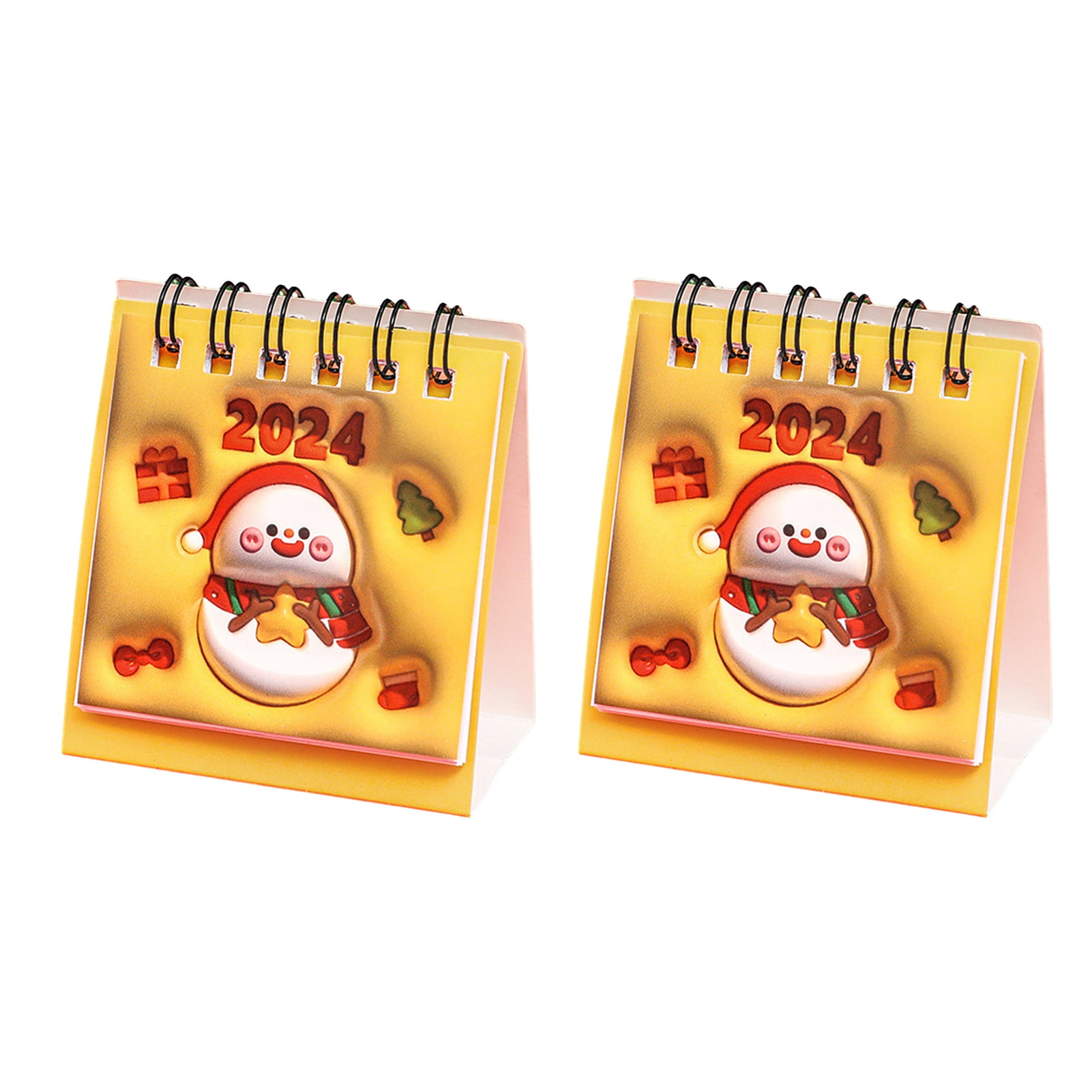 LINASHI School Desk Calendar 2024 Desk Calendar Mini Christmas Cartoon