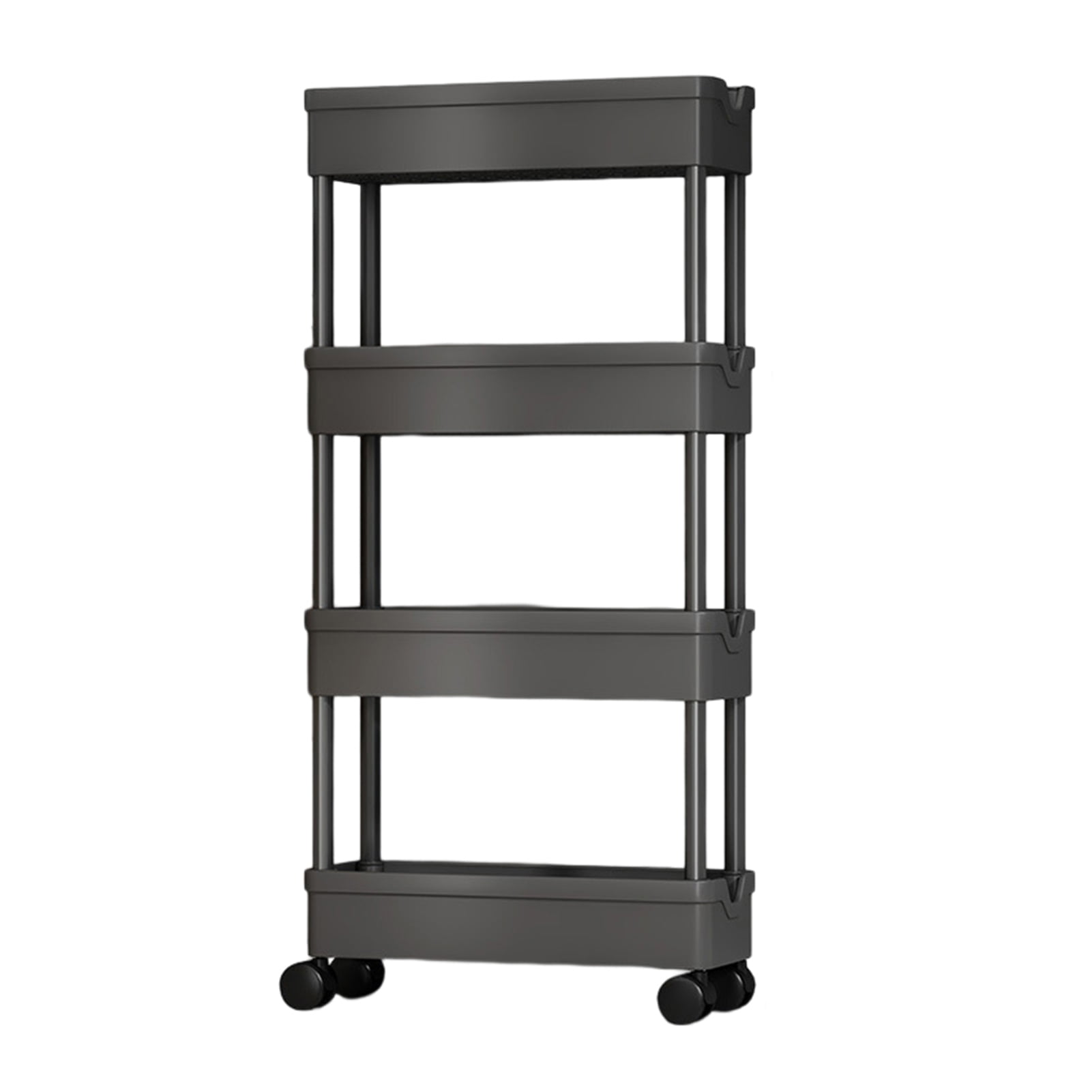 LINASHI Storage Shelf with 360Degree Wheels Versatile 4Tier Rolling
