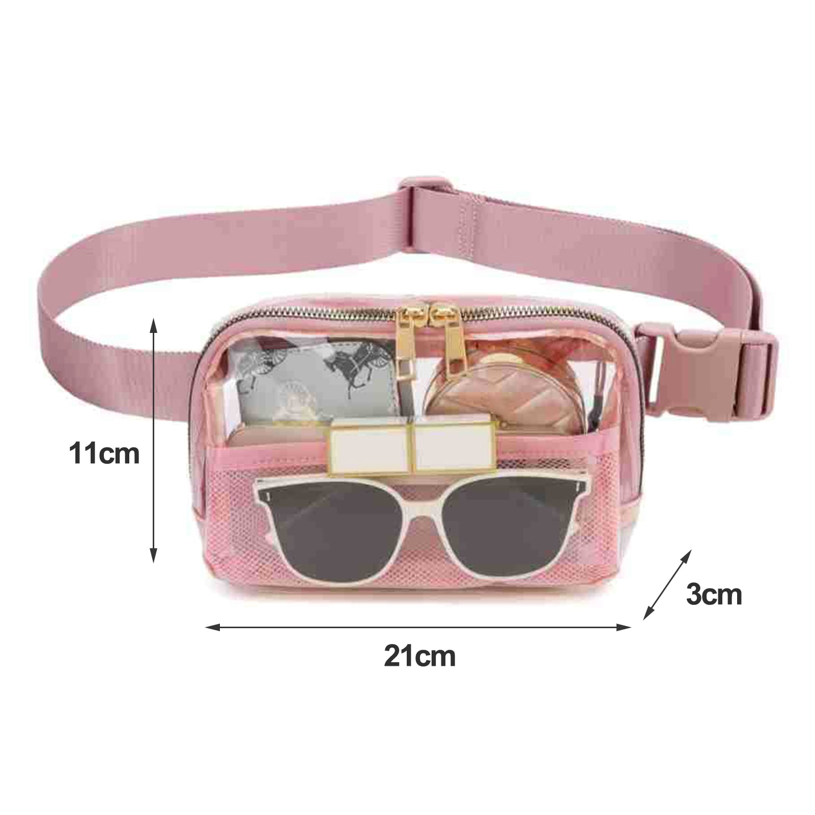 LINASHI Transparent Fanny Pack Clear Fanny Pack Belt Bag Water