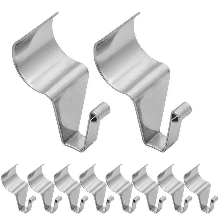 LINASHI Wainscoting Hooks 10pcs Vinyl Siding Hooks No hole Needed Hangers Easy Installation Stainless Steel Wall Hangers
