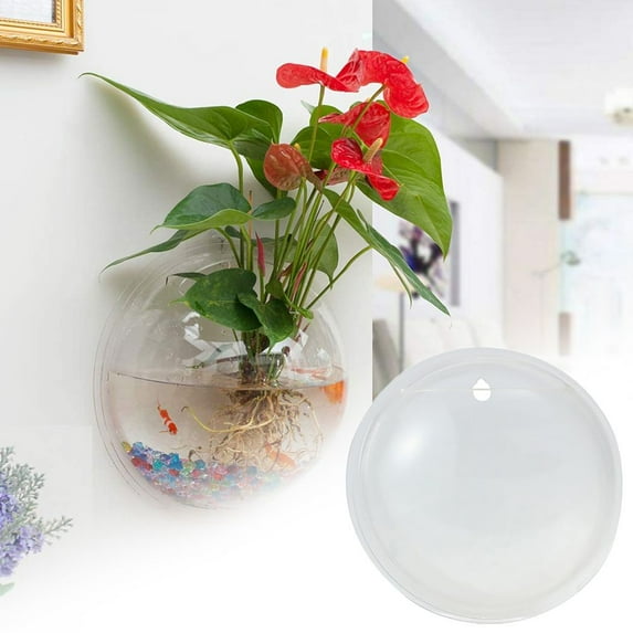 LINASHI Wall Fish Bubble Wall Hanging Bowl Clear Acrylic Vase Flower Plant Pot Aquarium
