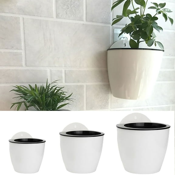 LINASHI Wall Vase Resin Resin Hanging Flower Pot Flowerpot Outdoor Home Plant Semicircle Decoration Decor