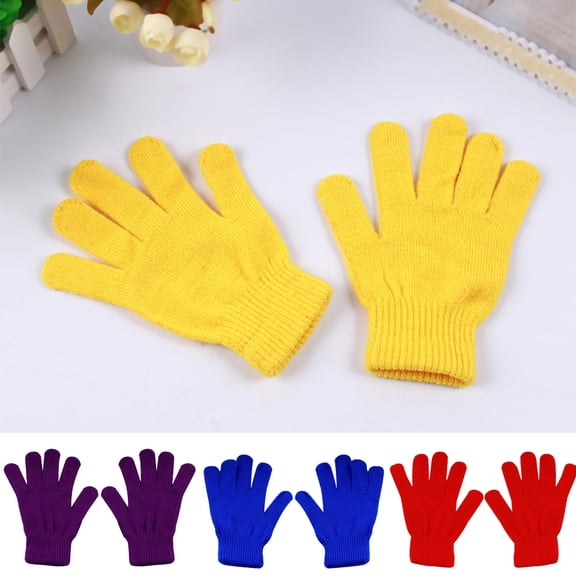 LINASHI Winter Fashion Solid Color Unisex Winter Soft Warm Magic Full Finger Gloves