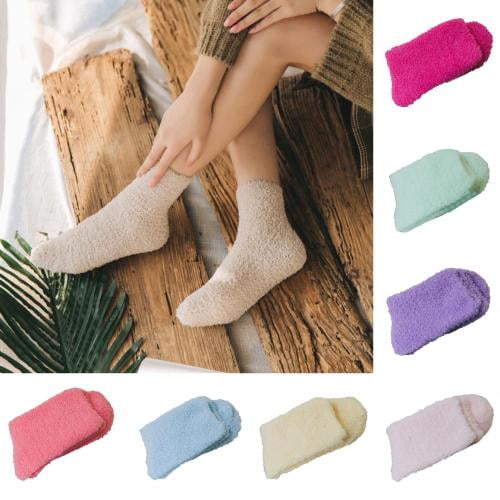 LINASHI Winter Women Warm Super Soft Plush Slipper Sock Winter Fluffy Microfiber Crew Socks Casual Home Sleeping Fuzzy Cozy Sock