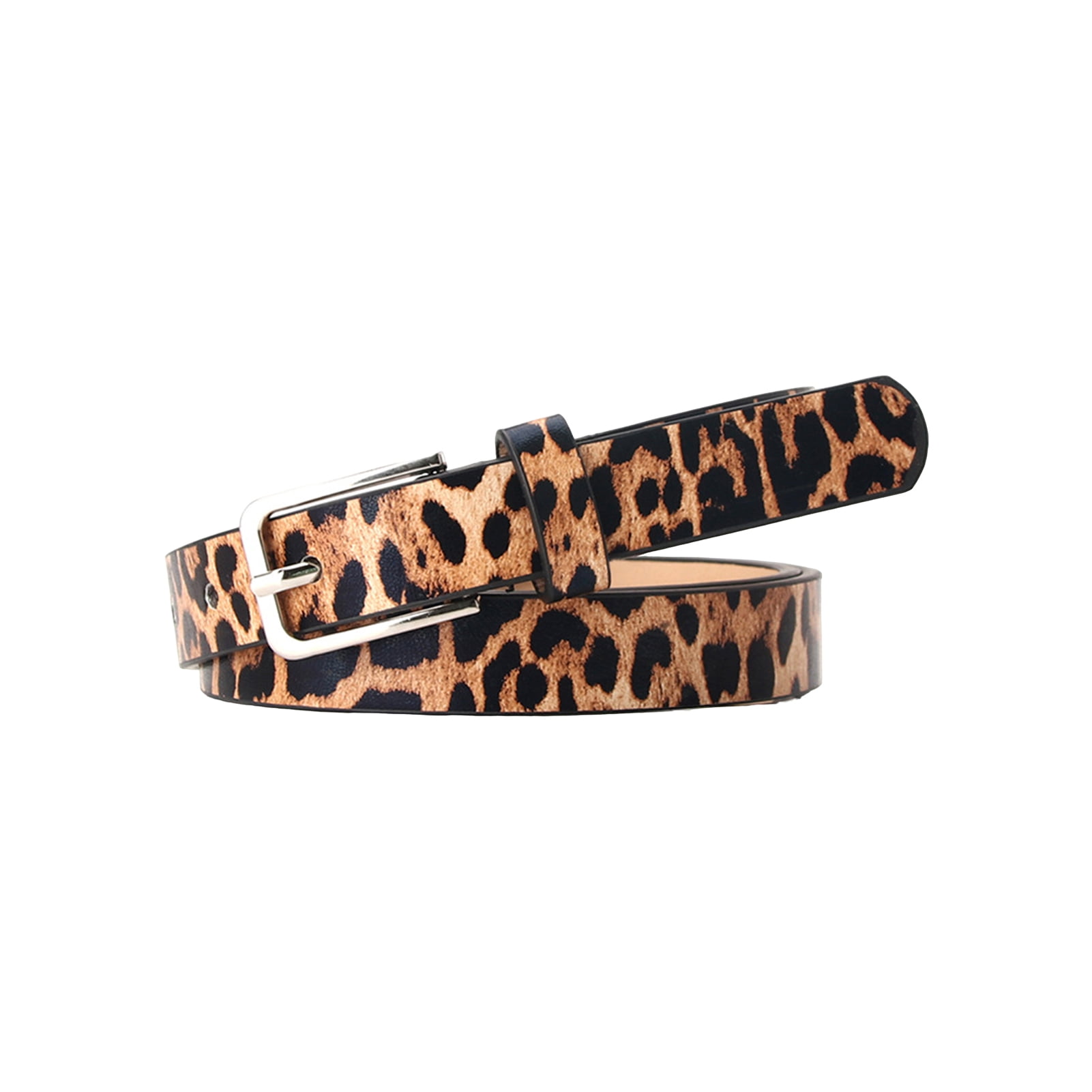 Ceinture Fine Taille Léopard - Femme, Cuir, Réglable, Or, Taille Unique