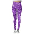 thumbnail image 1 of LINASHI Women's High Waist Sequin Sport Leggings - Casual Fashion Printed Solid Color Yoga Workout Pants with Stretchy Comfortable Fit for Gym Running, 1 of 4