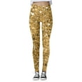 thumbnail image 1 of LINASHI Women's High Waist Sequin Sport Leggings - Casual Fashion Printed Solid Color Yoga Workout Pants with Stretchy Comfortable Fit for Gym Running, 1 of 4