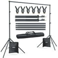 thumbnail image 1 of LINCO 10ft Adjustable Backdrop Stand for Parties Kit 10x7 BackDrop Photography Studio Photo Background Support System with Clamps, Sand Bag, Carry Bag 4172, 1 of 13