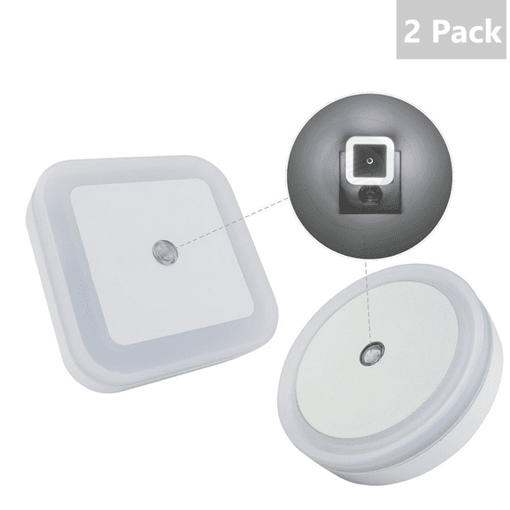 LINCO 2 Pack LED Night Light Plug-In with Auto Sensor, Plug In Night Lights Wall Lamp-T003
