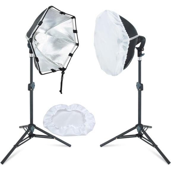 LINCO 2 Pack LED Photography Photo Table Top Studio Lighting Kit- 30 Seconds to Storage AM115