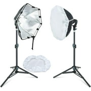 LINCO 2 Pack LED Photography Photo Table Top Studio Lighting Kit- 30 Seconds to Storage AM115