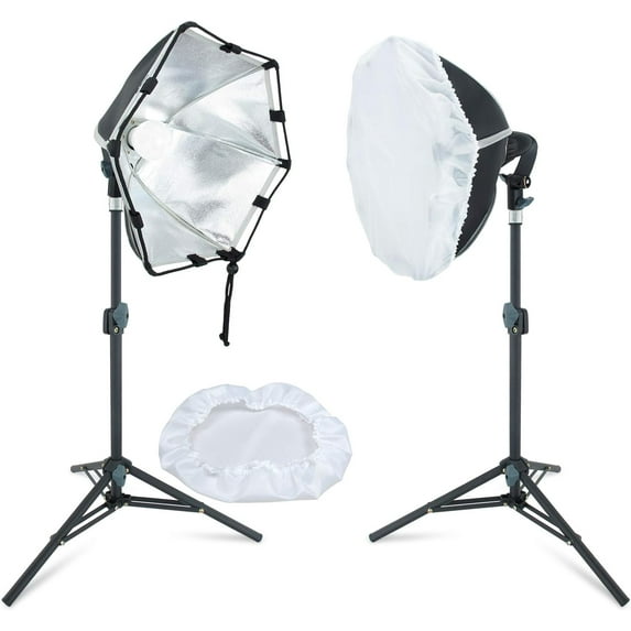 LINCO 2 Pack LED Photography Photo Table Top Studio Lighting Kit- 30 Seconds to Storage AM115