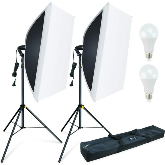 LINCO 2Pack Photography Studio Softbox 20"x27" LED Lighting Kit Photo Studio Continuous Lighting Stand Set-AM301