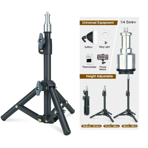LINCO Flexible Mini Tripod Stand with 1/4" Screw for Photography Video Recording Vlogging 10.8-18 Compatible with GoPro, Webcam, Camera, Ring Light-8801