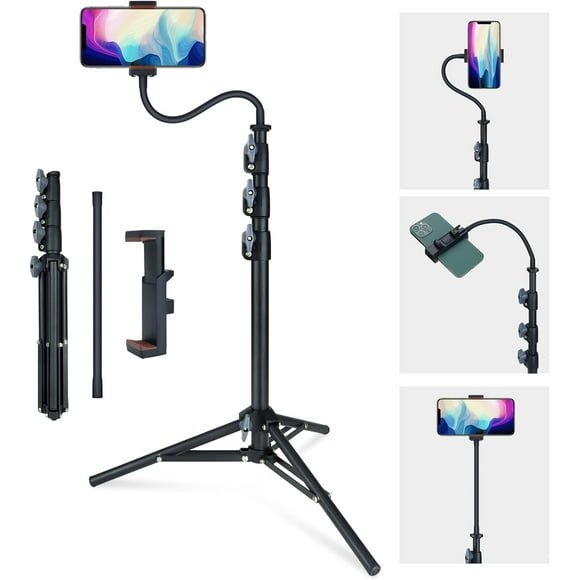 LINCO Flexible Smart Phone Tripod Stand 67" Cellphone Tripod with Gooseneck Compatible with iPhone Android Camera for Vlogging, Travel, Live Streaming, Selfie, TikTok
