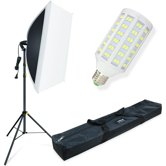 LINCO LED Softbox Lighting Kit 20"x28" 85W 5500K Photography Studio Lighting with Carrying Bag AM289