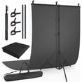 thumbnail image 1 of LINCO T-Shape Backdrop Stand 5x7 Background Support with Black Screen/Carrying Bag for Portrait Photo Video, 1 of 11