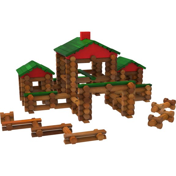 LINCOLN LOGS Classic Farmhouse - 268 All Wood Parts - Ages 3 and up