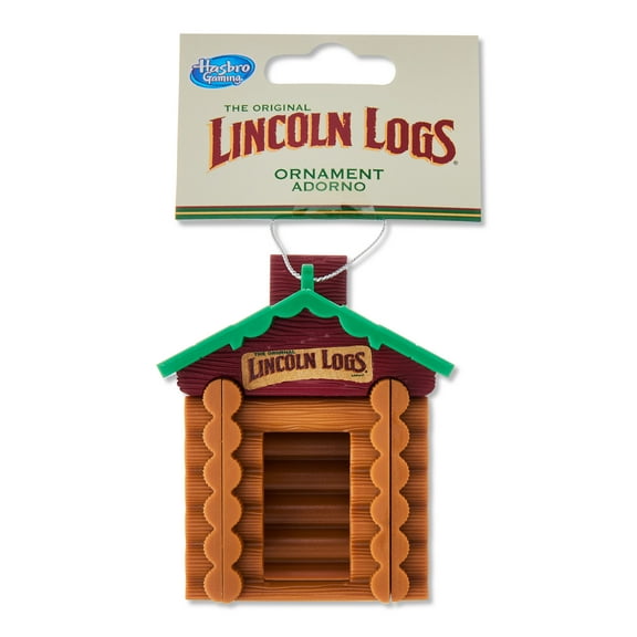 Lincoln Logs Cabin Decoupage Holiday Ornament, Brown, Collectible, by Ruz
