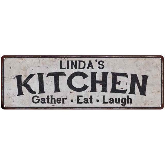 LINDA's Kitchen Gift Rustic Chic Decor Gift 6x18 Sign 206180051180
