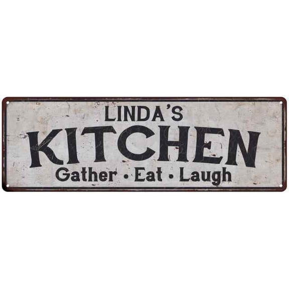 LINDA's Kitchen Rustic Chic Decor Gift 6x18 Sign 106180051180