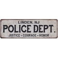 thumbnail image 1 of LINDEN, NJ POLICE DEPT. Home Decor Metal Sign Gift 6x18 106180012887, 1 of 1