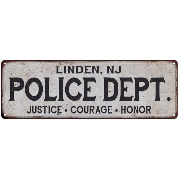 LINDEN, NJ POLICE DEPT. Home Decor Metal Sign Gift 6x18 106180012887
