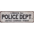 thumbnail image 1 of LINDEN, NJ POLICE DEPT. Home Decor Metal Sign Gift 8x24 108240012887, 1 of 1