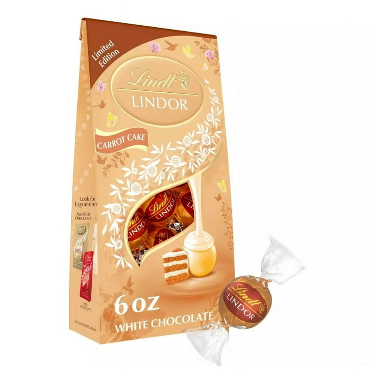 LINDOR Carrot Cake White Chocolate Truffles, 6oz Bag, Easter