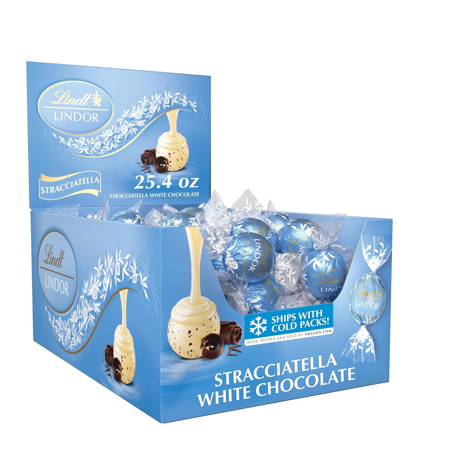 LINDOR Stracciatella White Chocolate Candy Truffles, Chocolates with ...