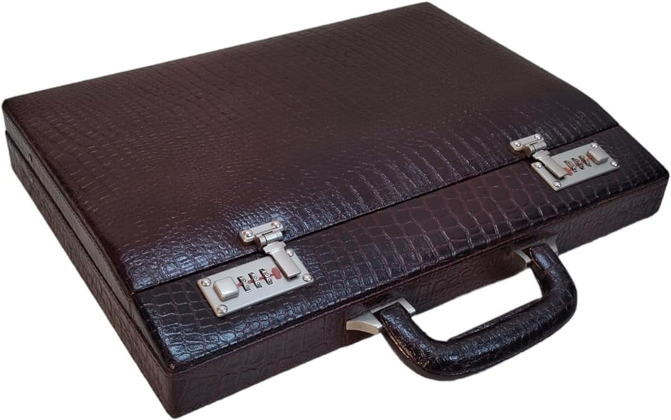 LINDSEY STREET Pure Leather Briefcase Executive Handbag for Men's Leather Attache Briefcase 14 Inch Laptop MacBook Carry Case