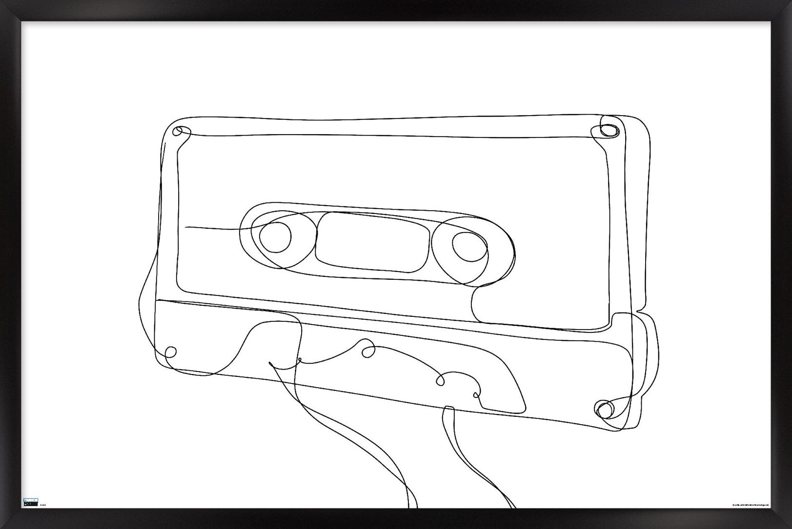 LINE AND BRUSH Continuous Line Cassette Wall Poster, 22.375" x 34