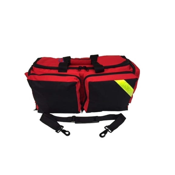 LINE2design EMS Oxygen Bag - Deluxe Medical Oxygen Bag Portable O2 Bag Supply Medical Bags - Red - vinyl material