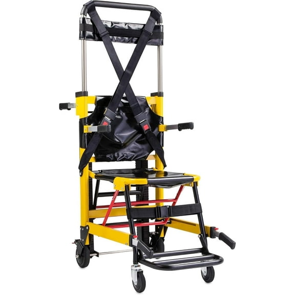 LINE2design Mobility Stair Chair, Emergency Evacuation Chair, 400 lb Capacity, Foldable, Manual Track, USA - Yellow