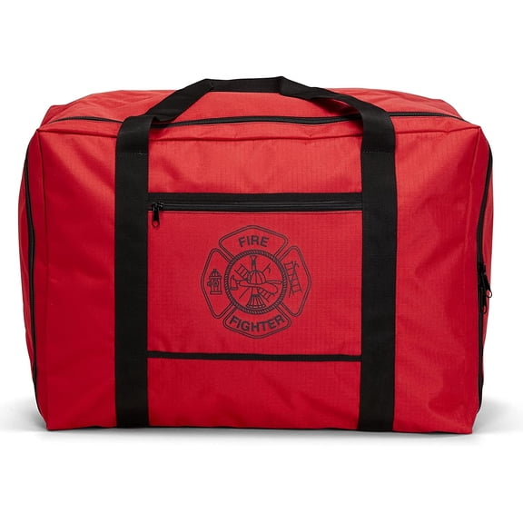 LINE2design Firefighter Gear Bag with Water Resistant Outer Fabric for Unisex - Red