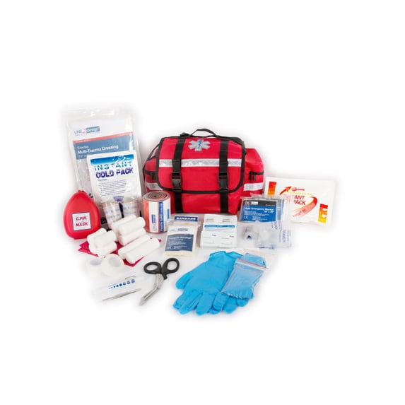 LINE2design First Aid Kit - Paramedic Rescue Emergency First Responder Kit - Red