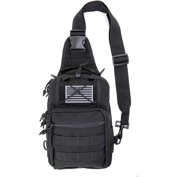 LINE2design First Aid Sling Backpack - EMS Emergency Medical Supply Bag - Black