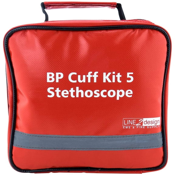 LINE2design Manual Arm BP Cuff Set with Aneroid BP Monitor - Red